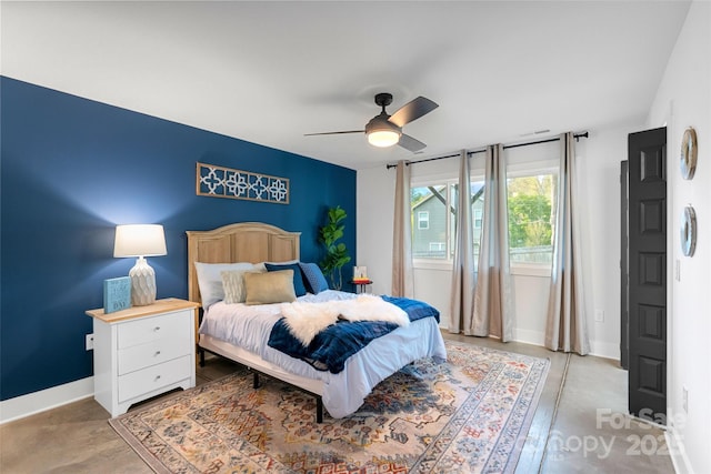 110 Hayden Way, Asheville, NC 28803 - bedroom with baseboards and ceiling fan