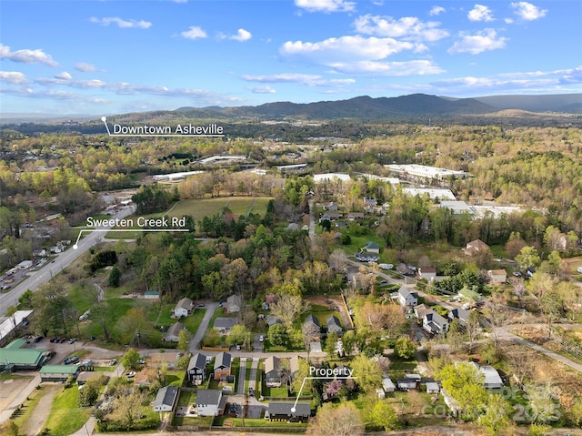 110 Hayden Way, Asheville, NC 28803 - bird's eye view featuring a mountain view and a residential view