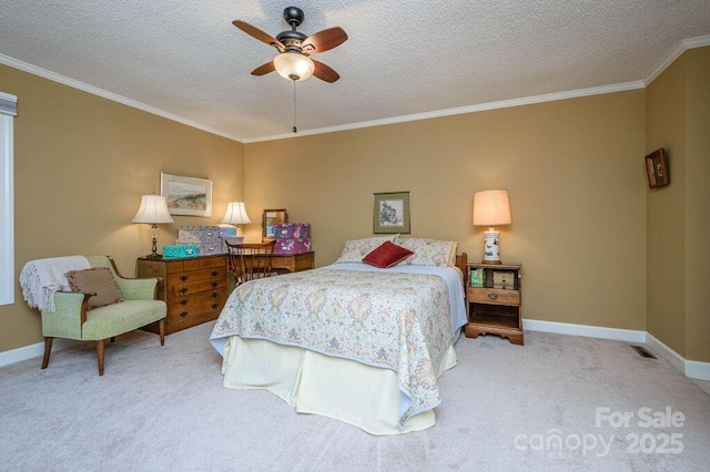 102 Glenbrook Dr, Hendersonville, NC 28739 - bedroom featuring carpet flooring, baseboards, crown molding, and a textured ceiling