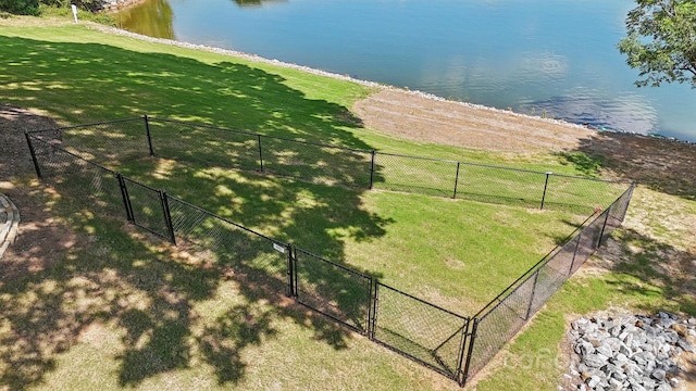 bird's eye view featuring a water view and a rural view
