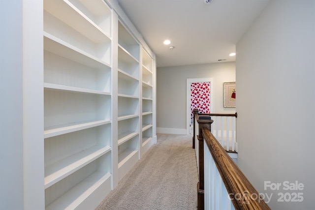 1550 Matthew Mcclure Cir, Davidson, NC 28036 - hallway featuring an upstairs landing, carpet floors, and recessed lighting