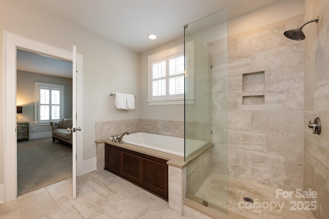 1550 Matthew Mcclure Cir, Davidson, NC 28036 - full bath featuring tiled shower, a bath, and ensuite bath