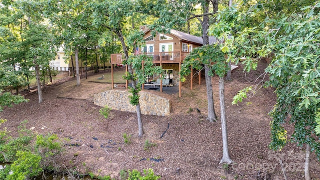 view of yard featuring a deck