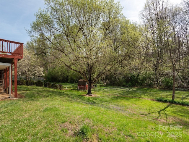 12 Birchwood Ln, Asheville, NC 28805 - view of yard with a wooden deck and fence