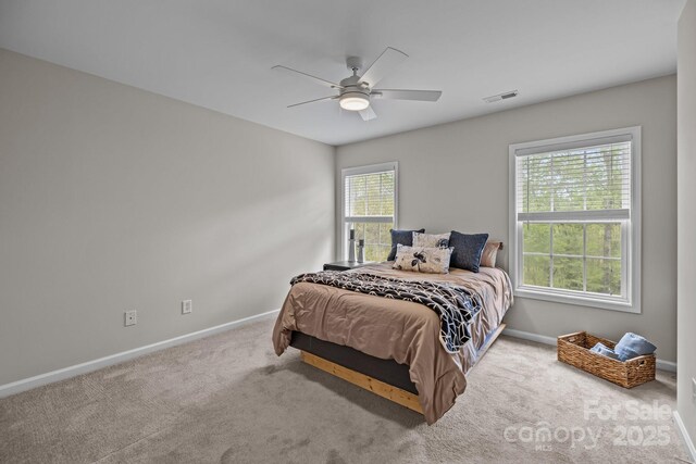 1809 Robbins Meadows Dr, Waxhaw, NC 28173 - carpeted bedroom with baseboards and ceiling fan