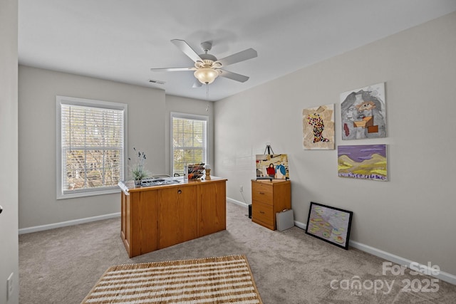 1809 Robbins Meadows Dr, Waxhaw, NC 28173 - office space featuring light carpet and ceiling fan