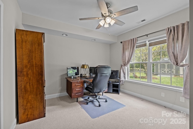 1809 Robbins Meadows Dr, Waxhaw, NC 28173 - carpeted office with baseboards and a ceiling fan