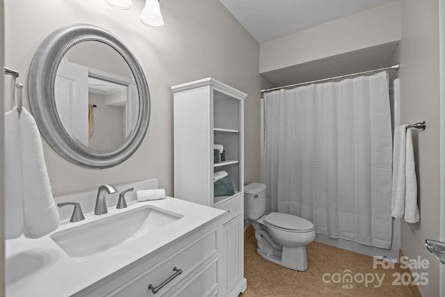 1809 Robbins Meadows Dr, Waxhaw, NC 28173 - full bath featuring vanity, curtained shower, and tile patterned floors
