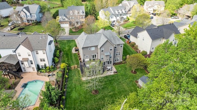 1809 Robbins Meadows Dr, Waxhaw, NC 28173 - aerial perspective of suburban area featuring a pool area