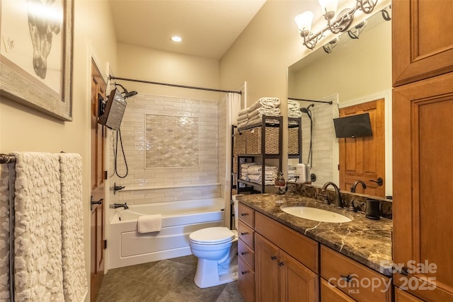 226 Sawgrass Dr Unit 3, Whittier, NC 28789 - bathroom with tile patterned flooring, vanity, toilet, and shower / washtub combination