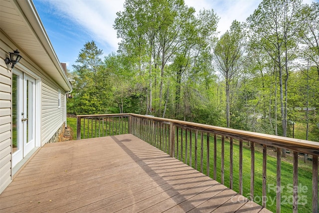 207 New Orleans Blvd, Morganton, NC 28655 - wooden terrace featuring french doors and a lawn