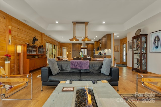 263 Mine Cove Rd, Spruce Pine, NC 28777 - living area with recessed lighting, visible vents, and light wood-style flooring
