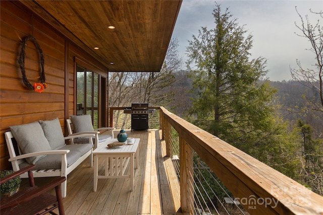 263 Mine Cove Rd, Spruce Pine, NC 28777 - balcony featuring a grill and a wooded view
