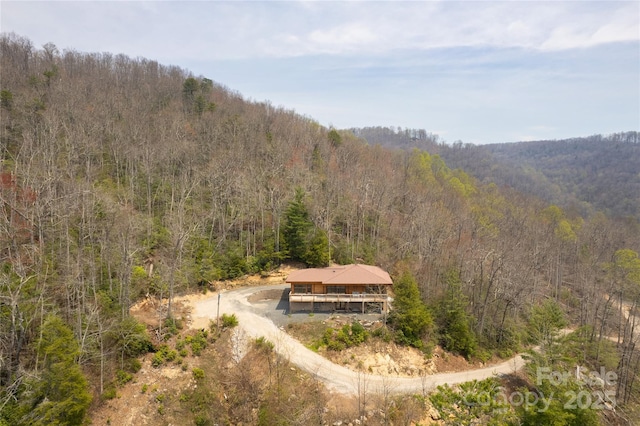263 Mine Cove Rd, Spruce Pine, NC 28777 - birds eye view of property with a wooded view