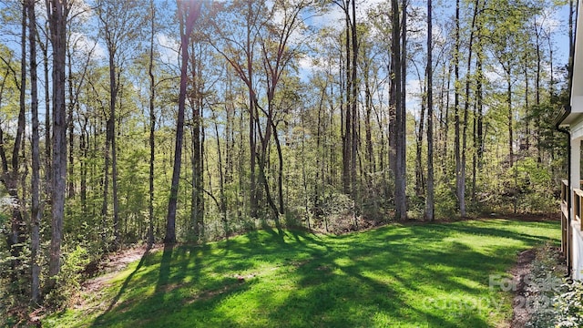 472 Bellingshire Dr, Mount Ulla, NC 28125 - view of yard with a forest view
