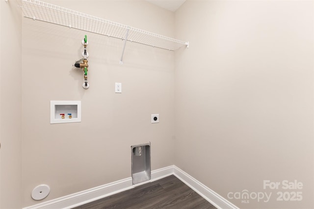 115 Frances St, Salisbury, NC 28147 - laundry area with hookup for a gas dryer, washer hookup, dark wood finished floors, and electric dryer hookup