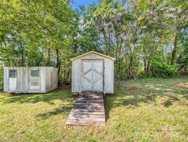 view of shed
