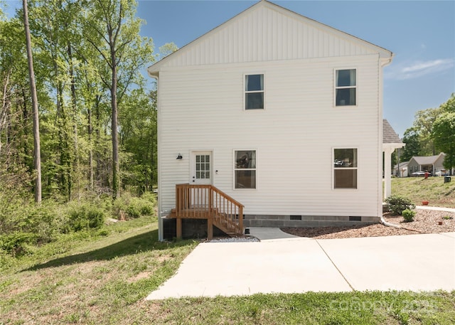 2313 Glenwood St, Kannapolis, NC 28083 - back of property featuring crawl space, a patio area, and a yard