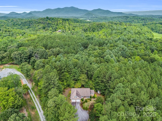 940 Hugh Champion Rd, Tryon, NC 28782 - birds eye view of property featuring a view of trees and a mountain view
