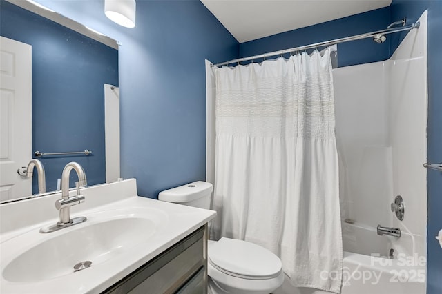 212 Short Michigan Ave, Asheville, NC 28806 - bathroom with toilet, shower / bath combo with shower curtain, and vanity