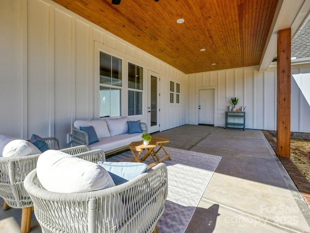 view of patio featuring outdoor lounge area