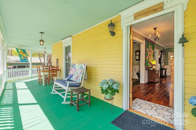view of patio with a porch