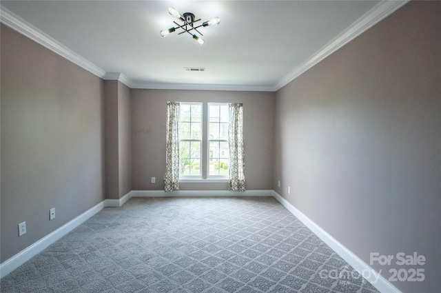 8810 Cool Meadow Dr, Huntersville, NC 28078 - unfurnished room with ornamental molding, baseboards, and carpet floors