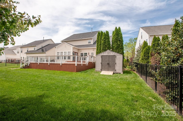 8810 Cool Meadow Dr, Huntersville, NC 28078 - rear view of house with a storage shed, a deck, and an outdoor structure