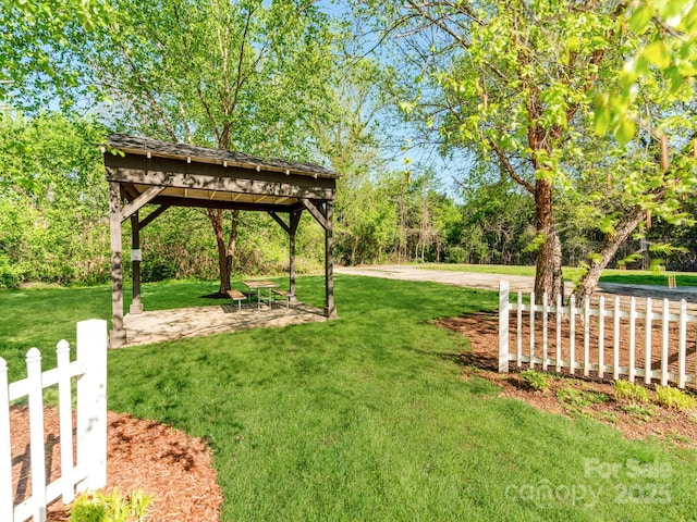 view of yard with a gazebo