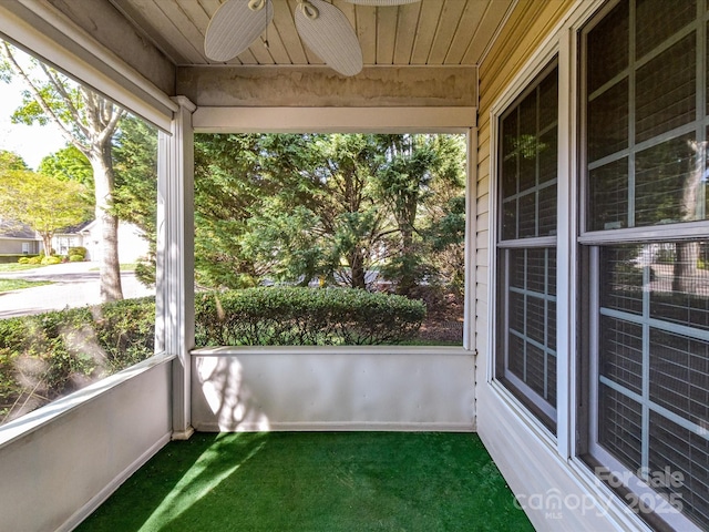 11705 Silverado Ln, Charlotte, NC 28277 - unfurnished sunroom with ceiling fan and plenty of natural light