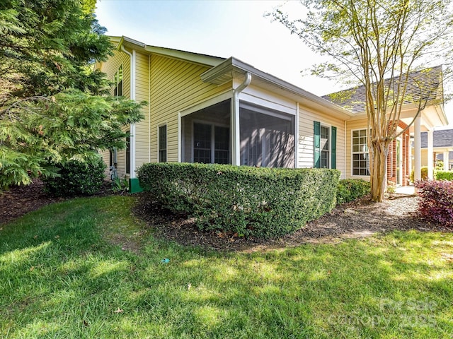 11705 Silverado Ln, Charlotte, NC 28277 - view of side of property featuring a yard and a sunroom