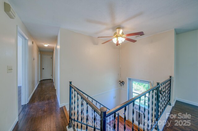 280 Fletcher View Dr, Fletcher, NC 28732 - hallway with an upstairs landing, wood finished floors, and baseboards
