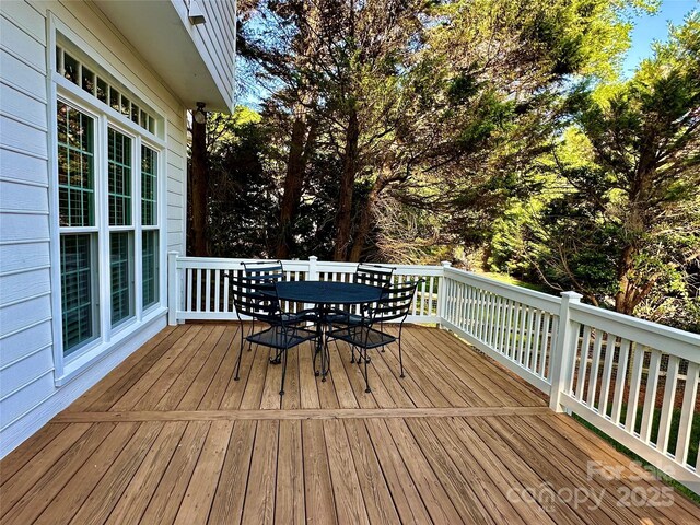 9508 Hayenridge Ct, Huntersville, NC 28078 - wooden deck featuring outdoor dining space