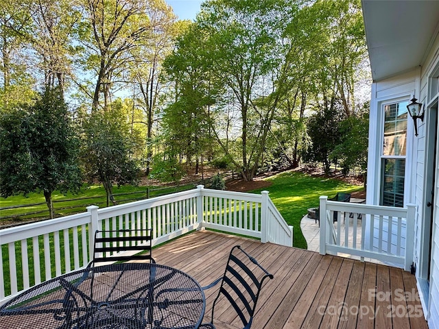 9508 Hayenridge Ct, Huntersville, NC 28078 - wooden deck featuring a yard