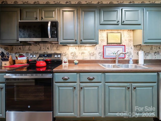 11 Bourne Ln, Asheville, NC 28803 - kitchen featuring tasteful backsplash, appliances with stainless steel finishes, and a sink