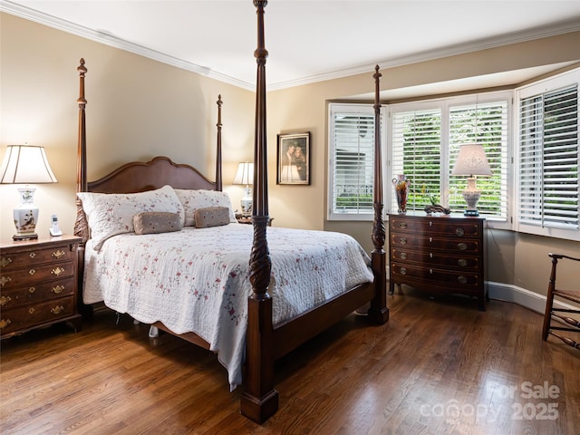 11 Bourne Ln, Asheville, NC 28803 - bedroom with baseboards, wood finished floors, and crown molding