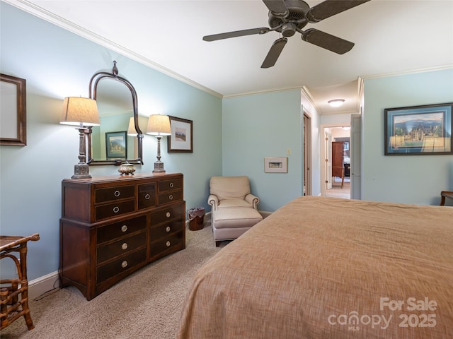 11 Bourne Ln, Asheville, NC 28803 - carpeted bedroom with crown molding, a ceiling fan, and baseboards