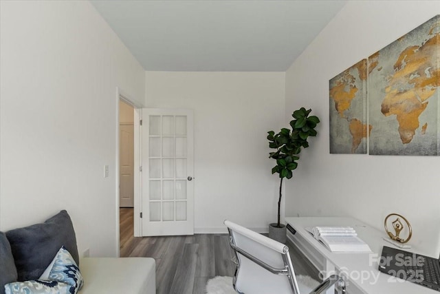 office featuring wood finished floors