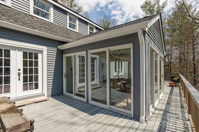 deck with french doors