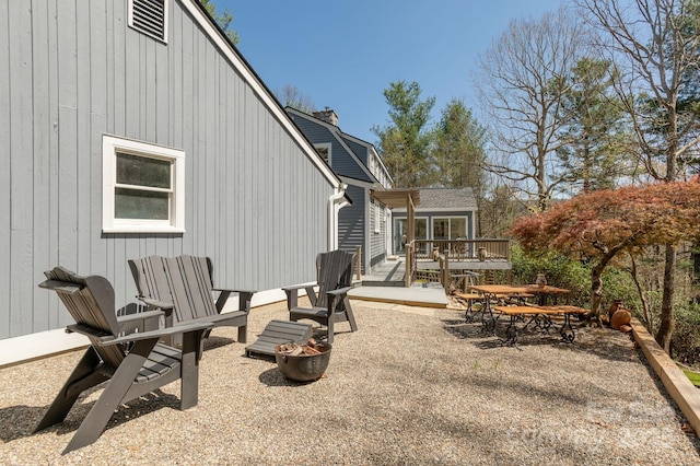 view of patio featuring a deck