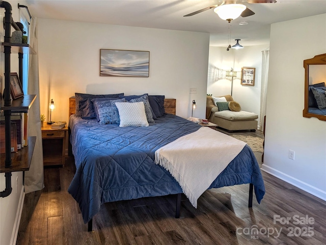 317 Balsam Dr, Waynesville, NC 28786 - bedroom featuring baseboards, a ceiling fan, and wood finished floors