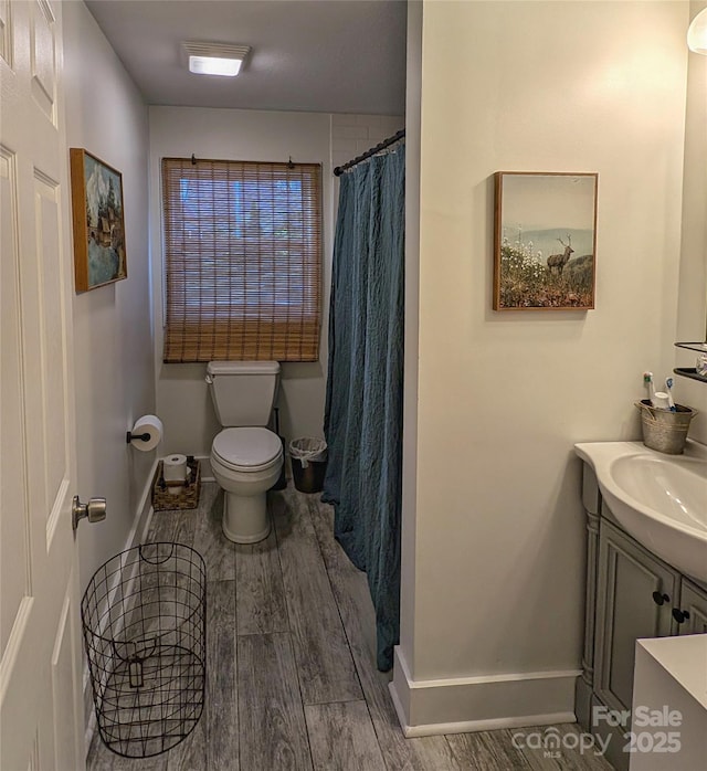 317 Balsam Dr, Waynesville, NC 28786 - full bath featuring a sink, toilet, wood finished floors, and baseboards