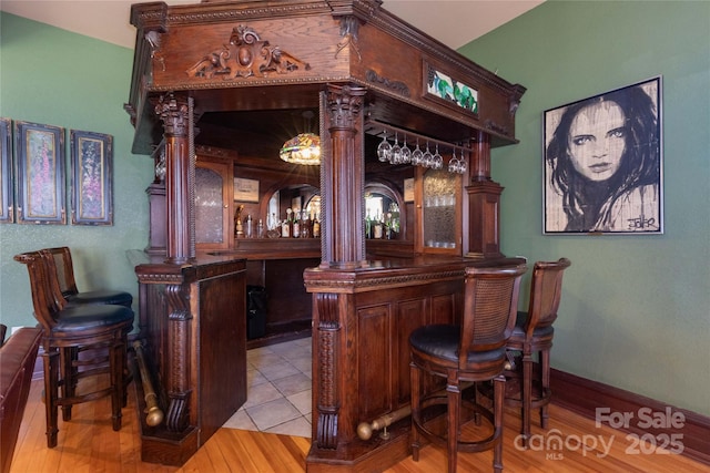 129 Woolsey Hts, Waynesville, NC 28786 - indoor dry bar with wood finished floors and baseboards