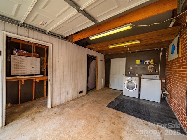 interior space featuring washing machine and dryer