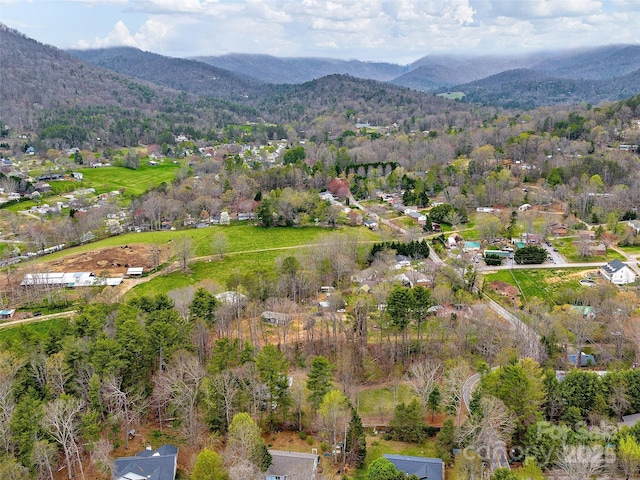aerial view with a mountain view