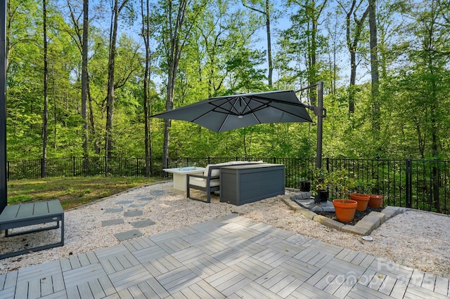 11040 E Lake Rd, Charlotte, NC 28215 - view of patio featuring a fenced backyard