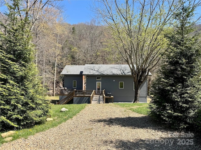 8061 State Highway 80 S, Burnsville, NC 28714 - exterior space with stairway and a wooden deck