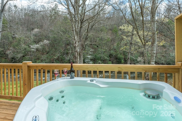 8061 State Highway 80 S, Burnsville, NC 28714 - wooden deck featuring a hot tub