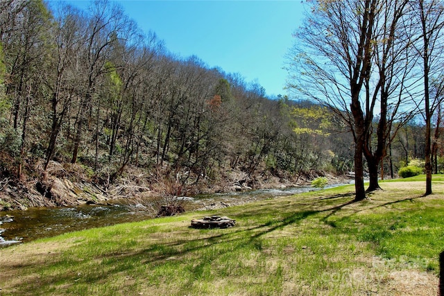8061 State Highway 80 S, Burnsville, NC 28714 - view of yard with a view of trees and an outdoor fire pit
