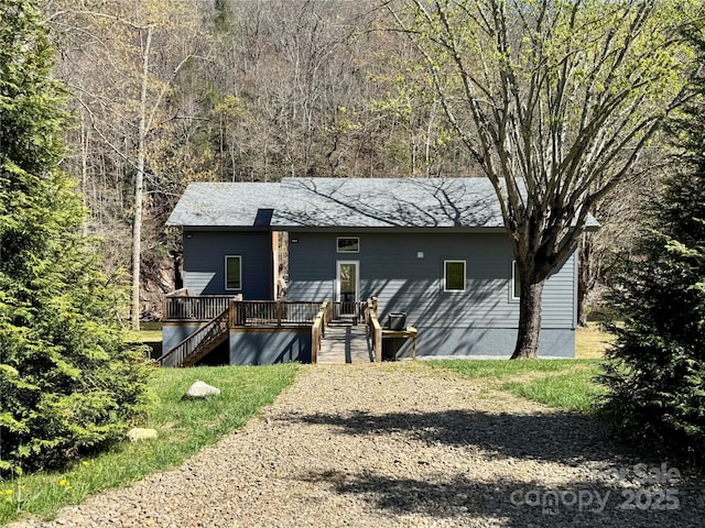 8061 State Highway 80 S, Burnsville, NC 28714 - back of property with stairway